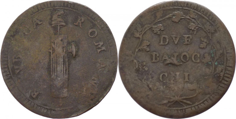 Prima Repubblica Romana (1798-1799) - Roma - Due Baiocchi - CNI 41 - NC - Cu - g...