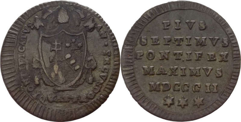 Stato Pontificio - Roma - Pio VII (1800-1823) - Quattrino del II°Tipo 1802 - Zec...