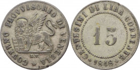 Venezia - Governo Provvisorio di Venezia (1848-1849) - 15 Centesimi di Lira Corrente 1848 - Mi - gr.1,64

mBB

SPEDIZIONE SOLO IN ITALIA - SHIPPIN...