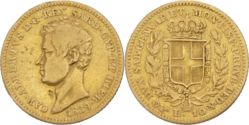 Regno di Sardegna - Torino - Carlo Alberto (1831-1849) - 10 lire 1839 - Pag.216,...