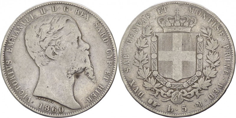 Regno di Sardegna - Vittorio Emanuele II (1849-1861) - 5 Lire 1860 Torino - Pag....