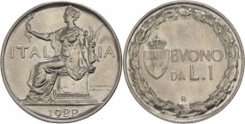 Regno d'Italia - Vittorio Emanuele III (1900-1943) - Buono da 1 Lira "Italia Seduta" 1922 - Gig.140 - Ni

qFDC

SPEDIZIONE SOLO IN ITALIA - SHIPPI...