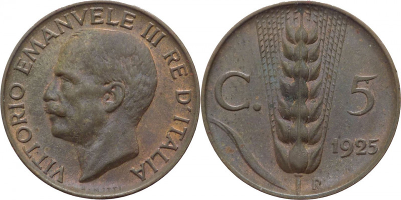 Regno d'Italia - Vittorio Emanuele III (1900-1943) - 5 Centesimi 1925 - Gig. 271...