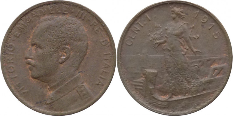 Regno d'Italia - Vittorio Emanuele III (1900-1943) - 1 Centesimo 1915 "Italia su...