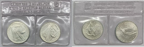San Marino - Anno 1988 - Cofanetto contenente Dittico di due monete d'argento da 500 e da 1000 Lire. Monete celebrative della XV Olimpiade invernale d...