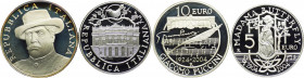 Repubblica Italiana (dal 1946) - Monetazione in euro (dal 2001) - dittico di monete d'Argento 2004 da 5 e 10 euro - Omaggio a Giacomo Puccini - Versio...