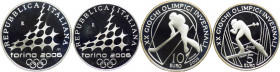 Repubblica Italiana (dal 1946) - Monetazione in euro (dal 2001) - dittico di monete d'Argento 2006 da 5 e 10 euro - XX Giochi Olimpici Invernali Torin...