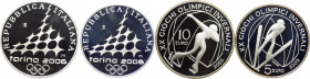 Repubblica Italiana (dal 1946) - Monetazione in euro (dal 2001) - dittico di monete d'Argento 2006 da 5 e 10 euro - XX Giochi Olimpici Invernali Torin...