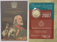 San Marino - divisionale in euro - anno 2007 contenente moneta celebrativa da due euro - Giuseppe Garibaldi Eroe dei due Mondi.

FDC

SPEDIZIONE I...