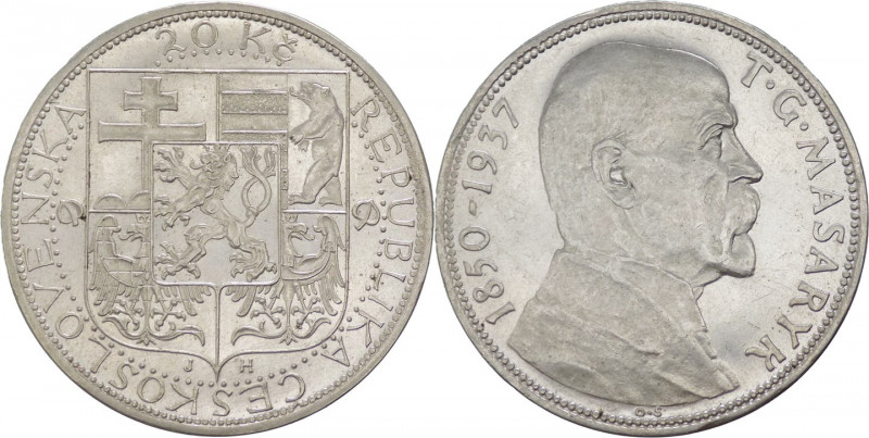 Cecoslovacchia - repubblica (1918-1938) - 20 korun 1937 "Tomáš Masaryk" - KM# 18...