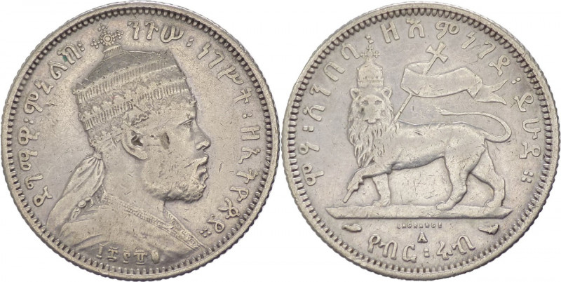 Etiopia - Menelik II (1889-1913) - 1/4 di birr EE 1889 (1897) - KM# 3 - Ag

MB...