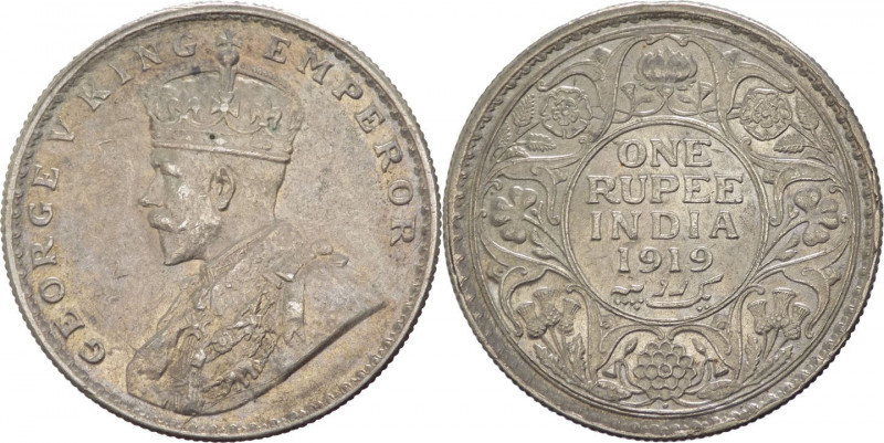 India Britannica - Giorgio V (1910-1936) One Rupee 1919 - Zecca di Mumbay/Bombay...