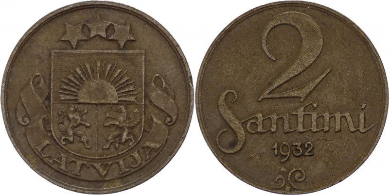 Lettonia - Repubblica (1918-1940) - 2 Santimi 1932 - KM# 2 - Ae 

qBB 

SPED...