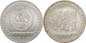 Messico - Stati Uniti Messicani (dal 1905) - 10 Pesos (5 Once) 1998 Aztechi precolombiani con la Piramide del Sol del sito archeologico di Teotihuacan...