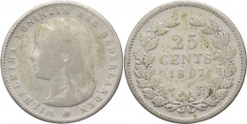 Olanda - Guglielmina (1890-1948) - 25 cent 1897 - KM# 115 - Ag

BB 

SPEDIZIONE SOLO IN ITALIA - SHIPPING ONLY IN ITALY