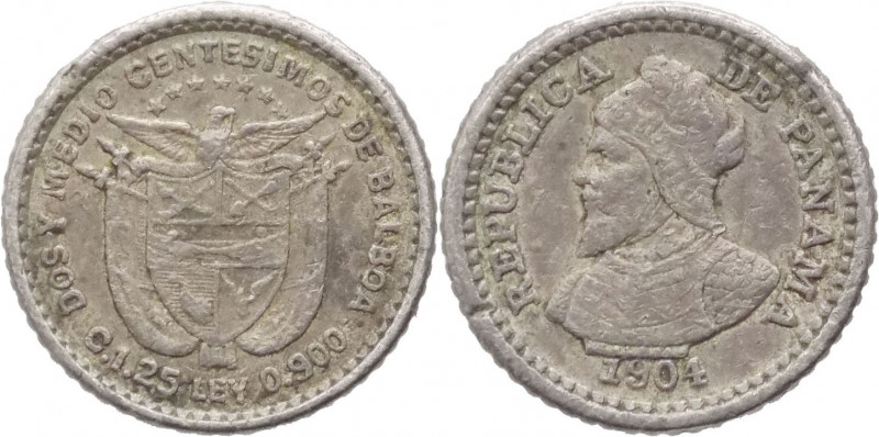 Panama - Repubblica (dal 1903) - 2,5 Centesimos 1904 - KM# 1 - Ag 

mBB 

SP...