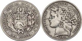 Perù - Repubblica (dal 1822) - 1 peseta 1880 - KM# 200 - Ag 

MB 

SPEDIZIONE SOLO IN ITALIA - SHIPPING ONLY IN ITALY