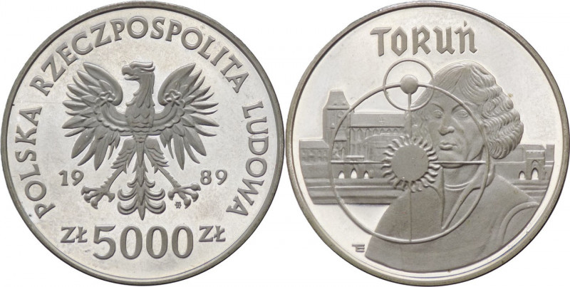 Polonia - repubblica popolare (1952-1989) - 5000 złotych 1989 "Torun" - Y# 191 -...