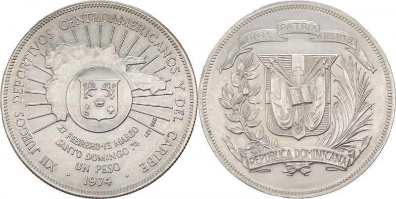 Repubblica Dominicana (dal 1966) - 1 peso 1974 "Giochi del Centroamerica e dei C...