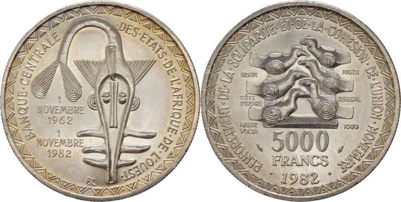 Stati dell'Africa Occidentale (dal 1958) - 5000 franchi 1982 - KM# 11 - Ag

FD...