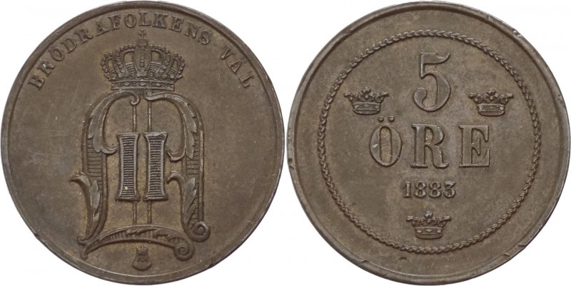 Svezia - Oscar II (1872-1907) - 5 ore 1883 - KM# 736 - Ae 

qSPL

SPEDIZIONE...