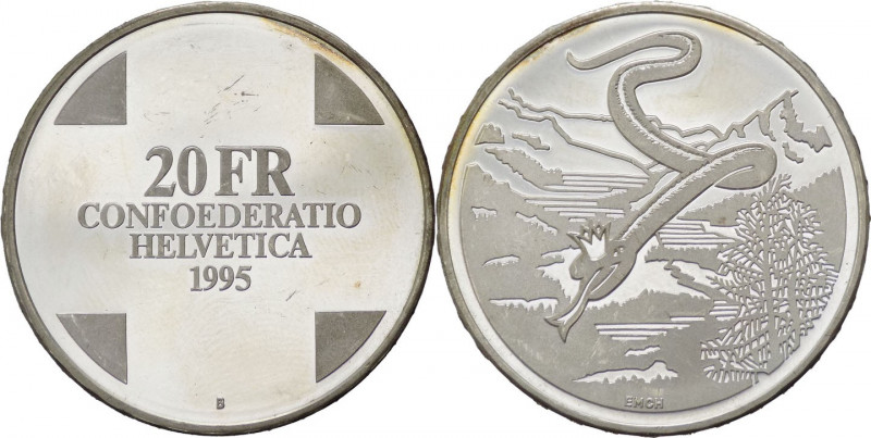 Svizzera - 20 Franchi 1995 - Regina del serpente bianco - KM# 75 - Ag

FS

S...