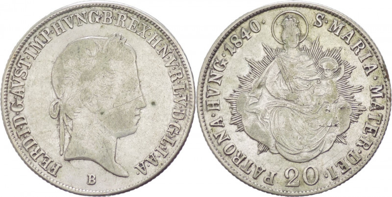 Ungheria - Ferdinando V (1835-1848) - 20 krajczár 1840 - KM# 422 - Ag

mBB 
...