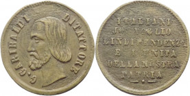 Italia, medaglia popolarina "ITALIANI JO VOGLIO L'INDIPENDENZA E L'UNITA' DELLA NOSTRA PATRIA", 1859, Ae; rarissima (RRR) - gr. 0,80 - Ø mm14,88

qS...