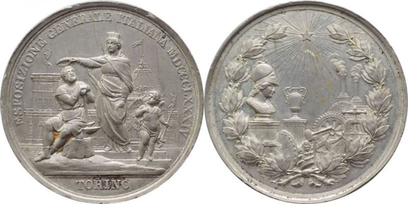 Italia - Medaglia emessa nel 1844 comemmorativa dell'Esposizione Generale Italia...