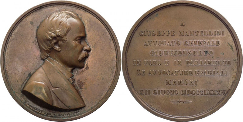 Italia - medaglia a nome di Giuseppe Mantellini - Avvocato - 1885 - Opus Passagl...