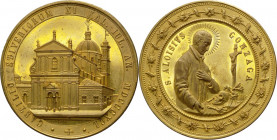 Italia - Medaglia 1891 commemorativa della Basilica Santuario San Luigi Gonzaga sita in Castiglione Stiviere con la raffigurazione del Santo orante a ...