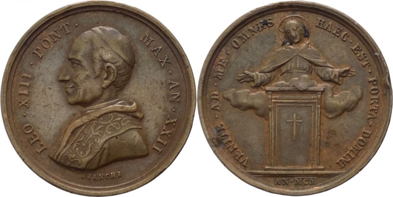 Italia - Leone XIII, Pecci (1878-1903) - medaglia straordinaria emessa il 24/12/...