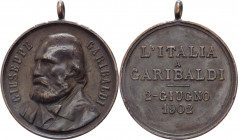 Italia - Medaglia "2 Giugno 1902" commemorativa del 20° anniversario della morte di Giuseppe Garibaldi (1807-1882) - Sarti 214 - 30 mm; 16,62 - Ae

...