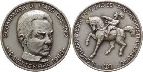 Italia - Medaglia - Il cavaliere inesistente uno dei "Protagonisti" di Calvino - Scomparsa di Italo Calvino - 19 Settembre 1985 - Ag .925 - gr.15 - Ø ...