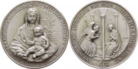 Italia - Medaglia - Annunciazione affrescata dal Beato Angelico per S.Marco a Firenze - Novembre 1987: Celebrazione dell'anno Mariano - Madonna col Ba...