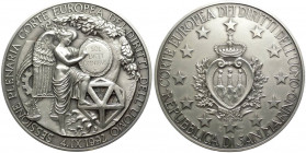 San Marino medaglia d'argento celebrativa della Sessionne Plenaria della Corte europea dei Diritti dell'Uomo, San Marino 4-IX - 1992 - Emissionne uffi...