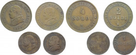 Stato Pontificio - Pio IX, Mastai Ferretti (1846-1878) - lotto di 4 monete: 1 soldo 1867 (2 pz.), 2 soldi 1867 e 4 soldi 1867 - Cu

med.BB 

SPEDI...