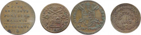 Stato Pontificio - lotto di 2 monete: Pio VII, Chiaramonti (1800-1823) - 1 quattrino 1816 B - Gregorio XVI, Cappellari (1830-1846) - Cu

med.qSPL
...