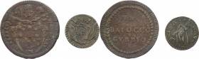Stato Pontificio - lotto di 2 monete:Pio VI, Braschi (1774-1799) - un baiocco A XV Gubbio - Benedetto XIV , Lambertini (1740-1758) - Quattrino di Rave...
