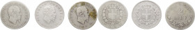 Regno d'Italia - Vittorio Emanuele II (1861-1878) - Lotto di 3 monete: 2 Lire "Stemma" 1963 - Zecca di Torino; 2 Lire "Stemma" 1963 - Zecca di Milano;...