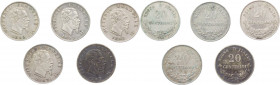 Regno d'Italia - Vittorio Emanuele II (1861-1878) - Lotto di 5 monete composto da n.4 da 20 Centesimi "Valore" 1863 Milano ; n.1 da 20 Centesimi 1863 ...