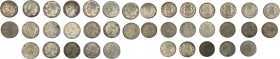 Monete Estere - Belgio - Lotto di 19 esemplari composto da n.1 pz. da 5 Franchi 1867; n.2 pz. da 5 Franchi 1868; n.3 pz. da 5 Franchi 1869; n.3 pz. da...