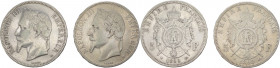 Francia - Napoleone III (1852-1870) - Lotto di 2 esemplari: 5 Franchi 1868 e 1869 Strasburgo - Ag

med.BB 

SPEDIZIONE SOLO IN ITALIA - SHIPPING O...