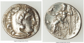 MACEDONIAN KINGDOM. Alexander III the Great (336-323 BC). AR drachm (17mm, 4.13 gm, 11h). Choice VF, horn silver. Early posthumous issue of Colophon, ...