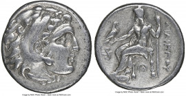 MACEDONIAN KINGDOM. Philip III Arrhidaeus (323-317 BC). AR drachm (17mm, 8h). NGC VF. Lampsacus. Head of Heracles right, wearing lion skin headdress, ...