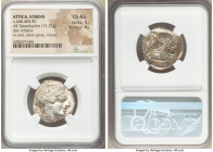 ATTICA. Athens. Ca. 440-404 BC. AR tetradrachm (24mm, 17.23 gm, 6h). NGC Choice AU 5/5 - 4/5. Mid-mass coinage issue. Head of Athena right, wearing ea...