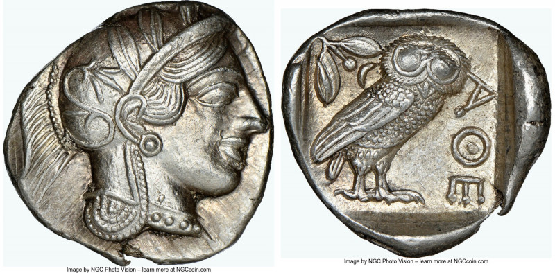 ATTICA. Athens. Ca. 440-404 BC. AR tetradrachm (25mm, 17.17 gm, 2h). NGC Choice ...