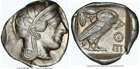 ATTICA. Athens. Ca. 440-404 BC. AR tetradrachm (25mm, 17.17 gm, 2h). NGC Choice AU 5/5 - 4/5. Mid-mass coinage issue. Head of Athena right, wearing ea...