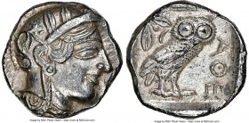ATTICA. Athens. Ca. 440-404 BC. AR tetradrachm (24mm, 17.17 gm, 2h). NGC Choice AU 5/5 - 3/5. Mid-mass coinage issue. Head of Athena right, wearing ea...