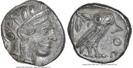 ATTICA. Athens. Ca. 440-404 BC. AR tetradrachm (24mm, 17.10 gm, 10h). NGC Choice XF 5/5 - 3/5. Mid-mass coinage issue. Head of Athena right, wearing e...
